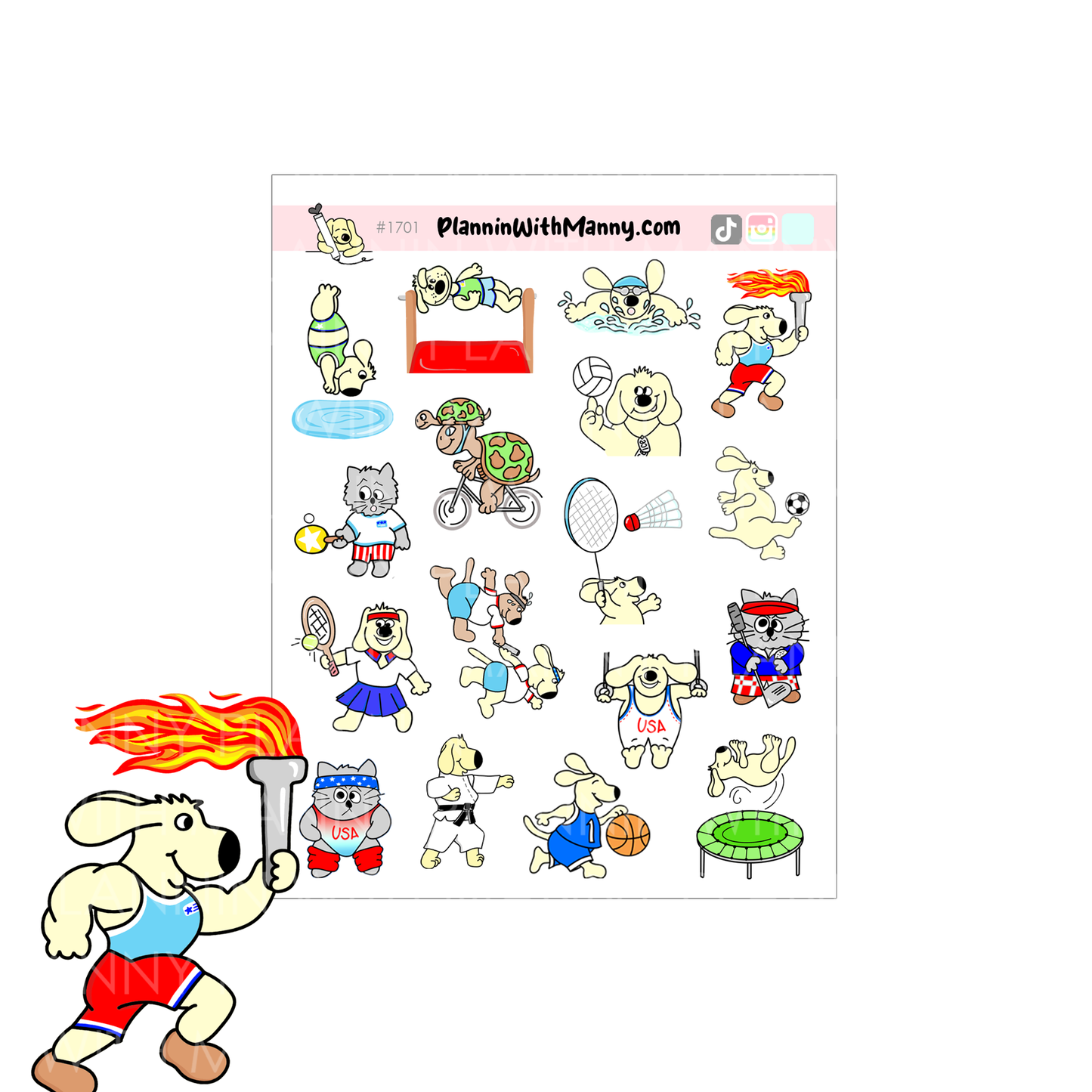 1701 Paris Games Assorted Characters Planner Stickers