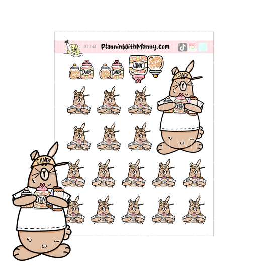 1744 Candy Lover Grumpy Buns Planner Stickers