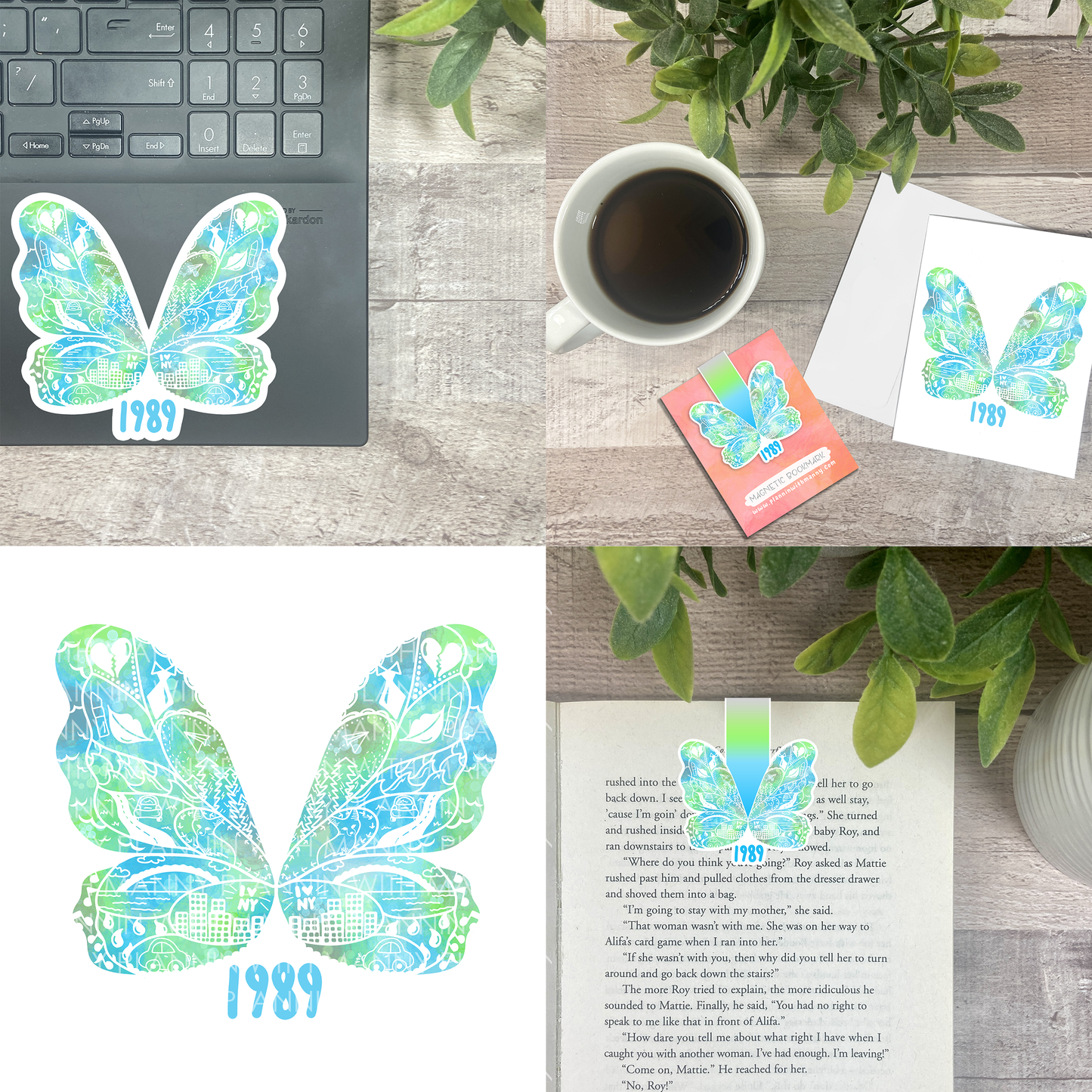 1989 Era Butterfly Vinyl Sticker, Bookmark, and Notecardd Options  MB137