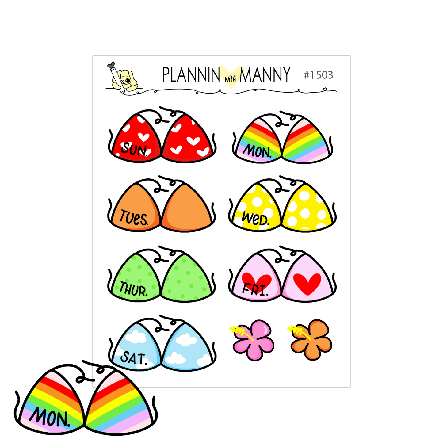 1503 Bikini Date Cover Planner Stickers