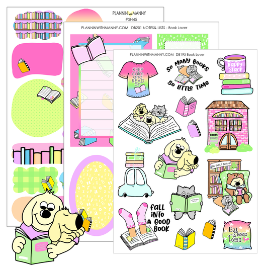 Book Lover -Large Sticker Sheet Set