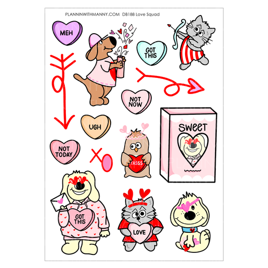 DB188 Love Squad Large Deco Sticker Sheet