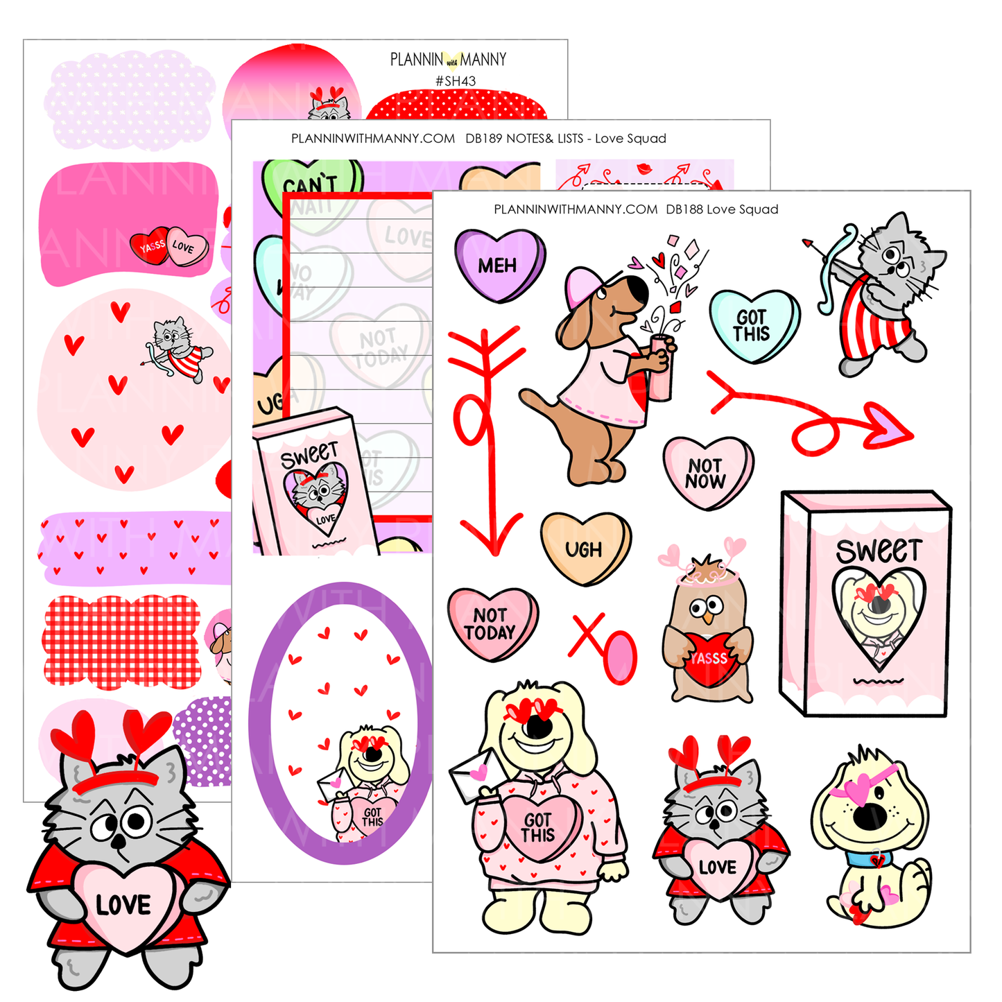 Love Squad Sticker Sheet Set