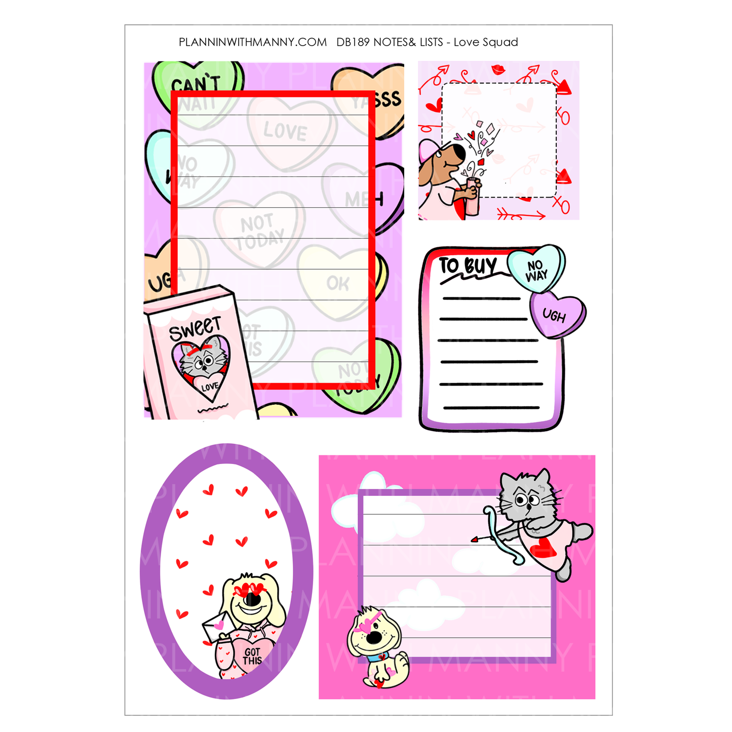 Love Squad Sticker Sheet Set