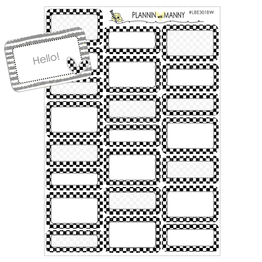 LBE301 Black and White Checkerboard Write In Boxes