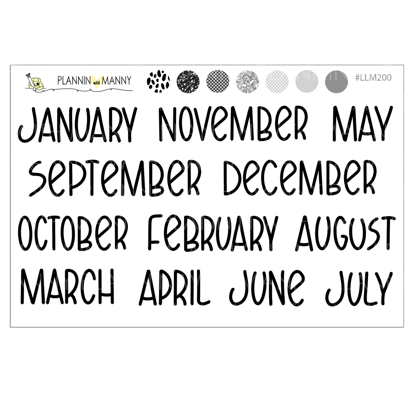 LLM242B6 Happy Place B6 Monthly Planner Stickers