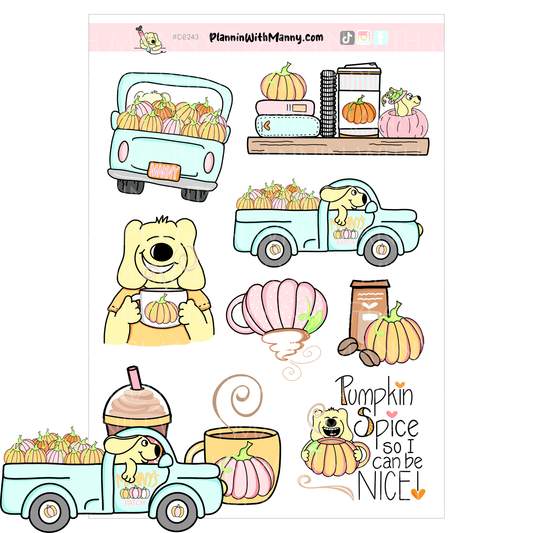 DB243 Pumpkin Spice - Large Deco Stickers