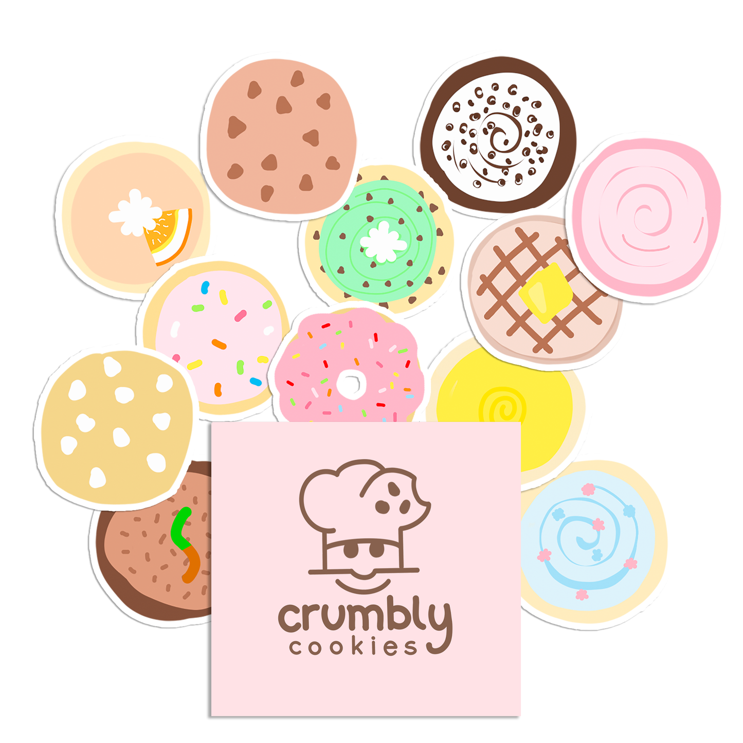 MB159 Crumbl Cookie Vinyl Stickers and Pink Pocket