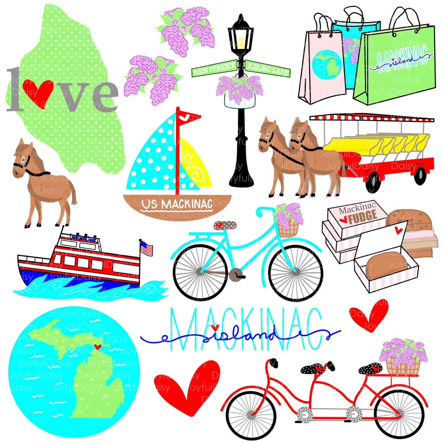 JD102 Mackinac Island Adventure Stickers