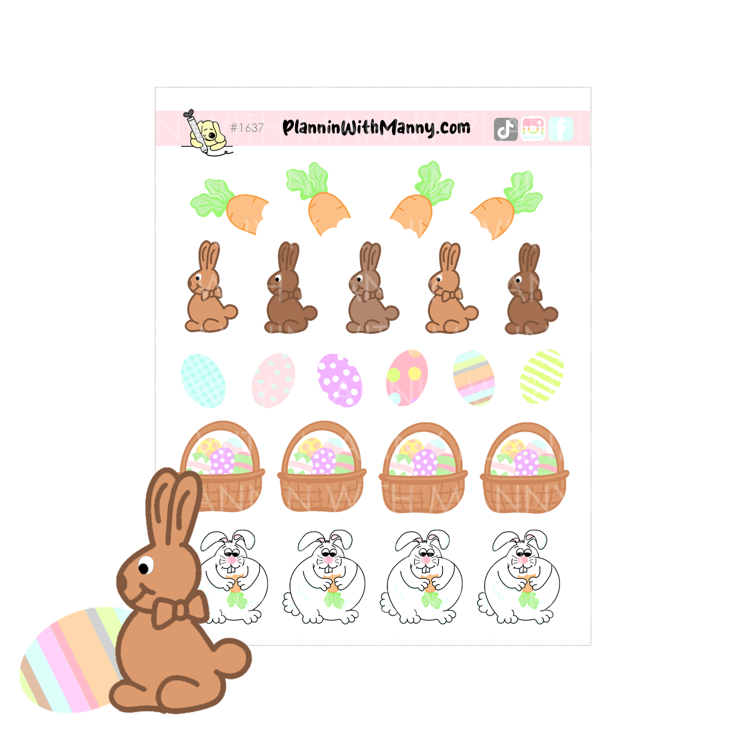 1637 Hoppy Easter Deco Planner Stickers