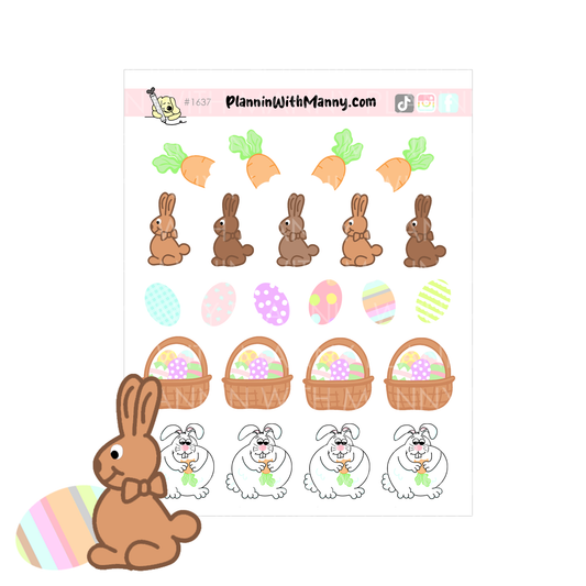 1637 Hoppy Easter Deco Planner Stickers