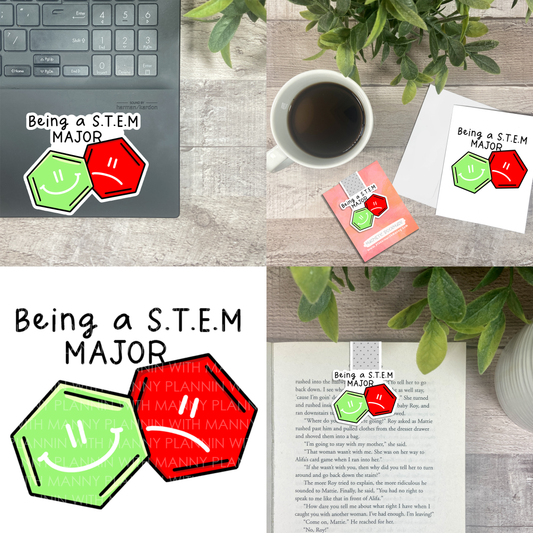 Being a S.T.E.M. ... Vinyl Sticker, Magnetic Bookmark, & Notecard MB85