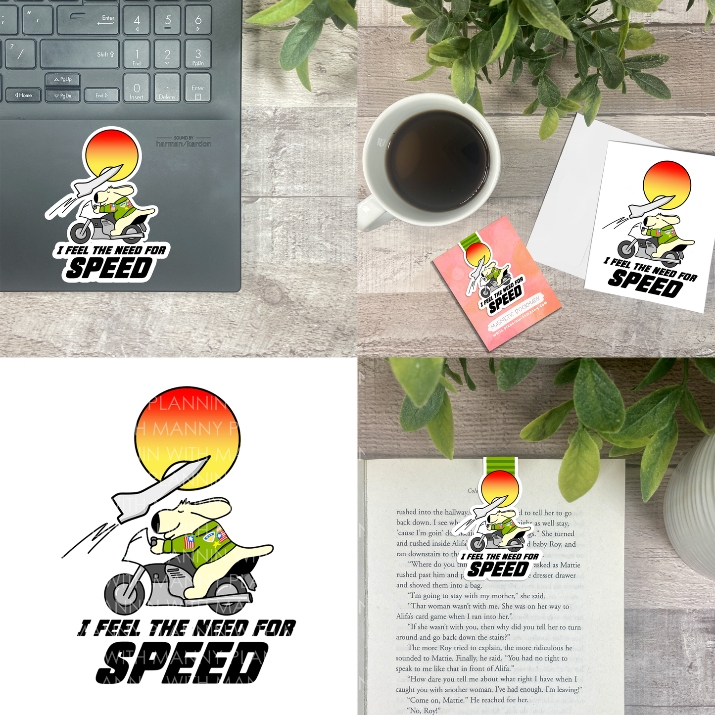 Need for Speed... Vinyl Sticker, Magnetic Bookmark, & Notecard MB74