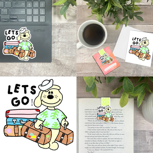 Travel Pappy... Vinyl Sticker, Magnetic Bookmark, & Notecard MB86