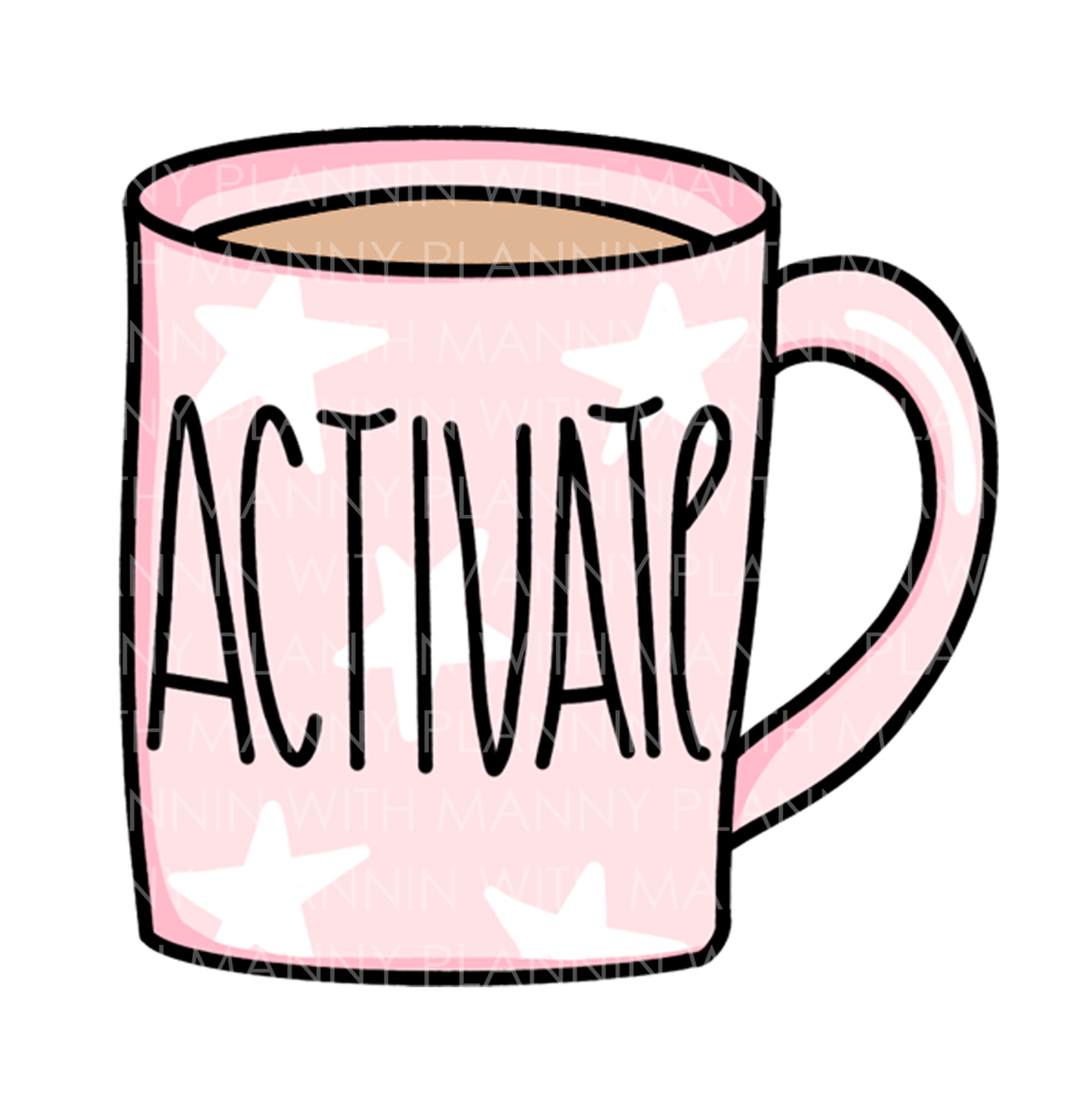 Activate Coffee Mug... Vinyl Sticker, Magnetic Bookmark, & Notecard MB52