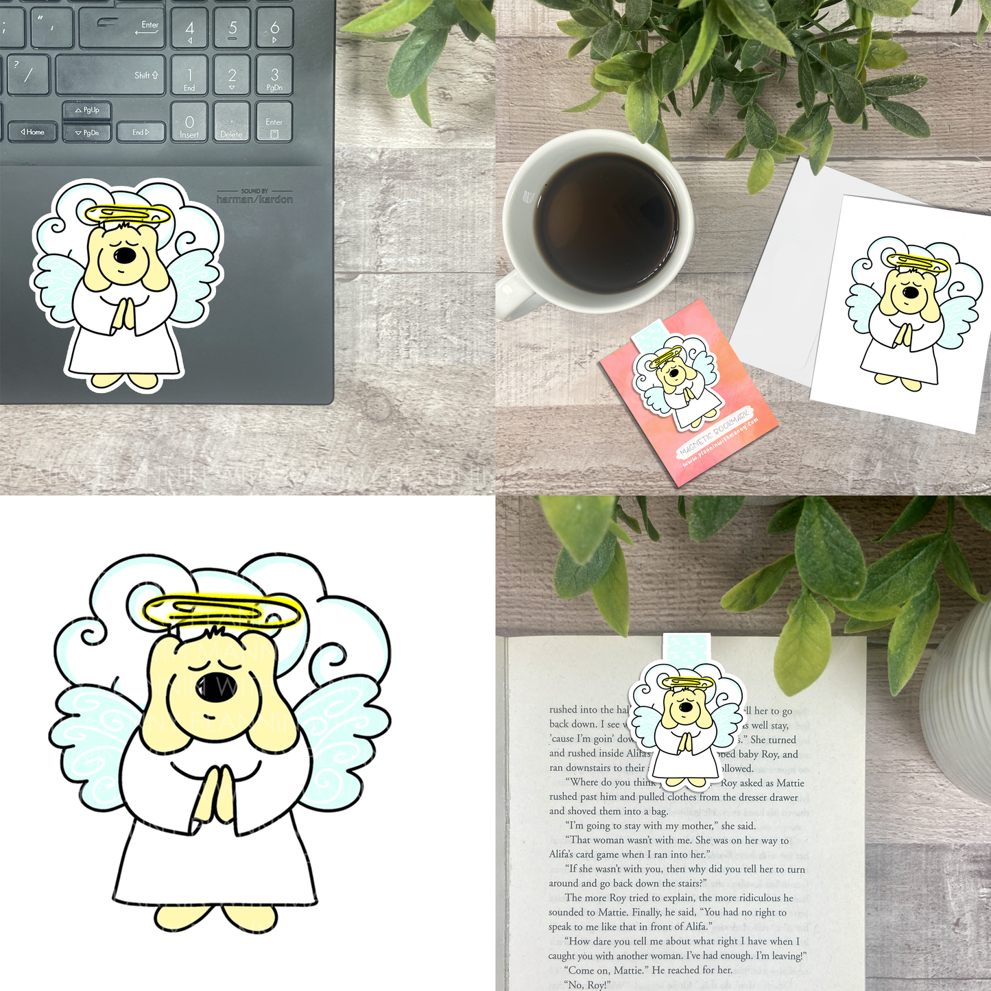 Prayer Angel... Vinyl Sticker, Magnetic Bookmark, & Notecard MB45