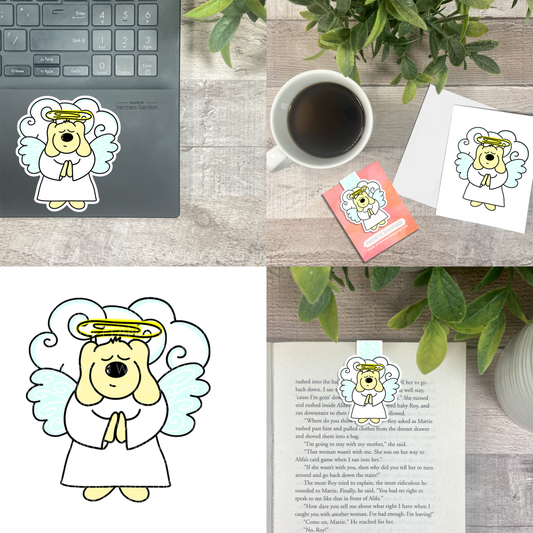 Prayer Angel... Vinyl Sticker, Magnetic Bookmark, & Notecard MB45