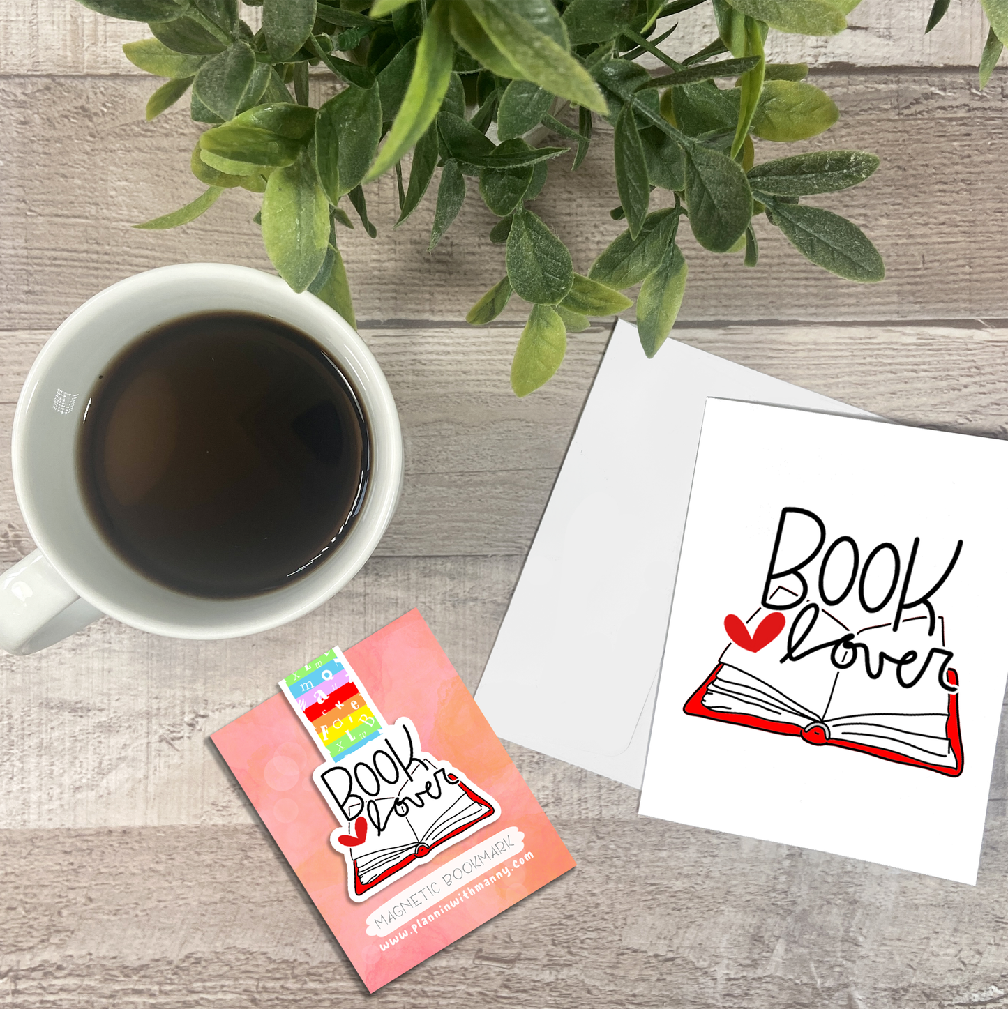 Book Lover... Vinyl Sticker, Magnetic Bookmark, & Notecard MB53