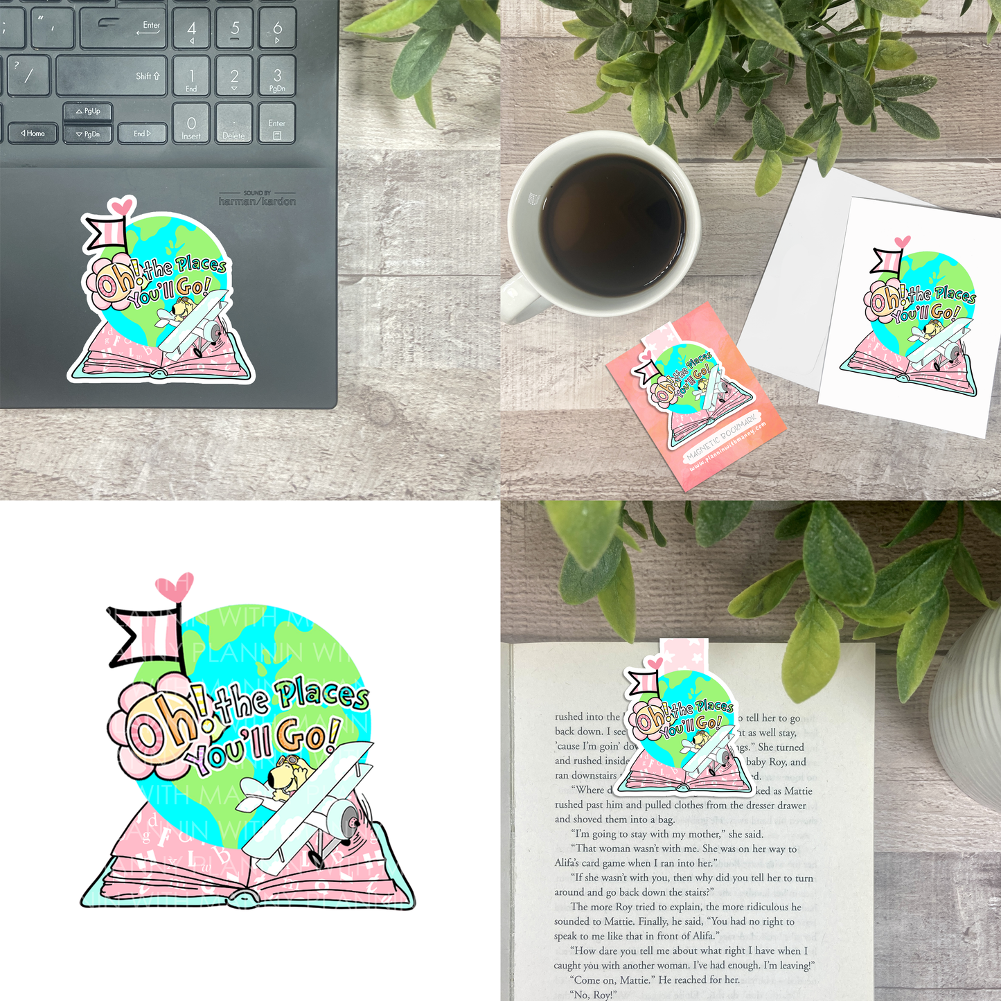 Day Dreamin-Oh the Places...Vinyl Sticker, Magnetic Bookmark, & Notecard MB22