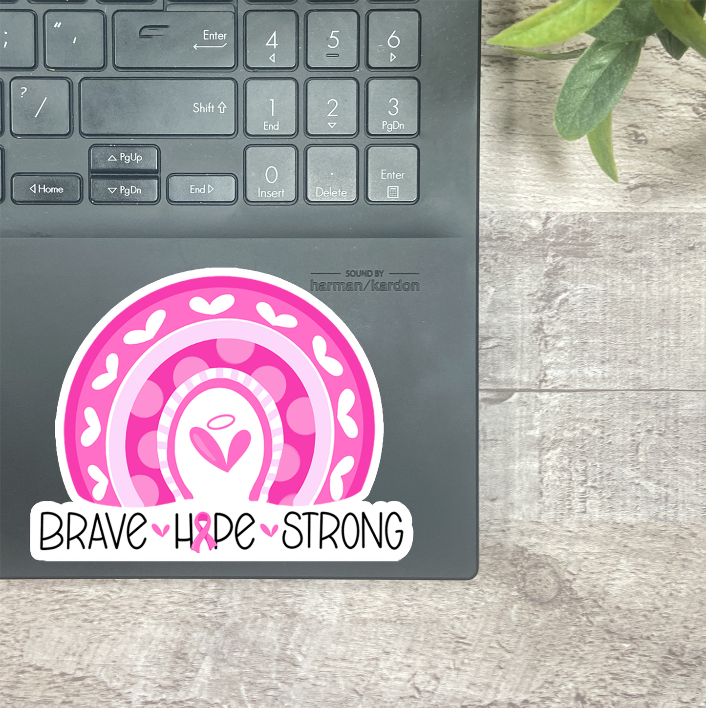 Breast Cancer Awareness Rainbow... Vinyl Sticker, Magnetic Bookmark, & Notecard MB37