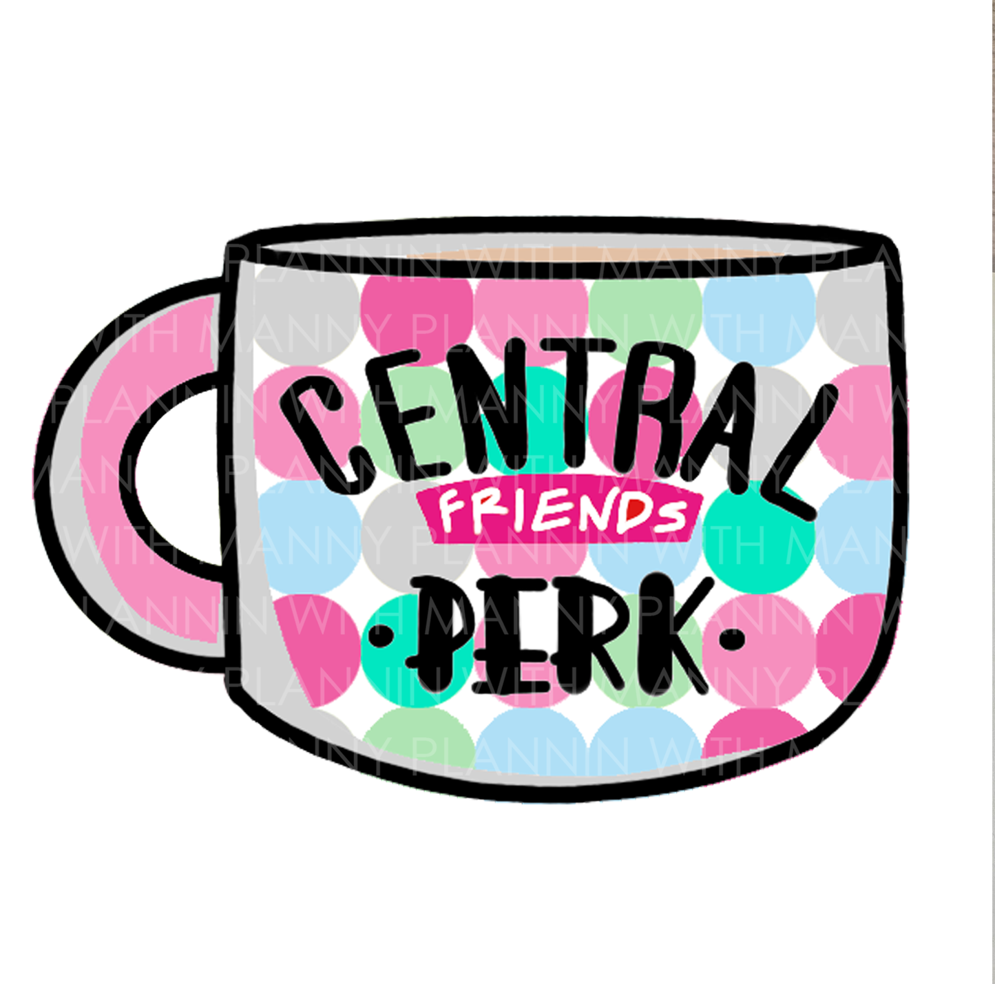 Central Perk Coffee Mug... Vinyl Sticker, Magnetic Bookmark, & Notecard MB67