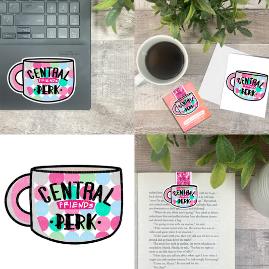 Central Perk Coffee Mug... Vinyl Sticker, Magnetic Bookmark, & Notecard MB67