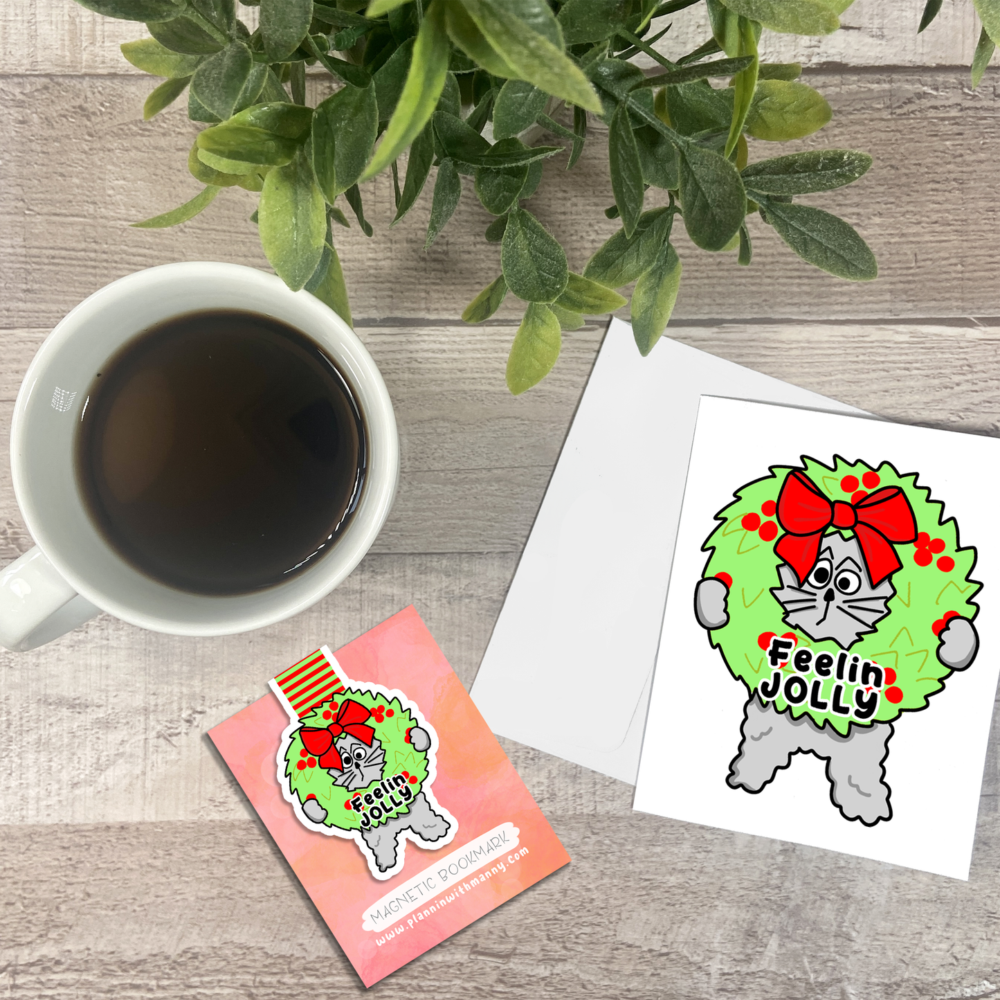 Feelin Jolly... Vinyl Sticker, Magnetic Bookmark, & Notecard MB78