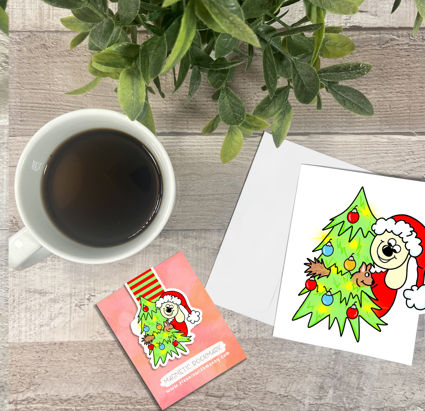 Griswalds Squirrel Christmas Tree... Vinyl Sticker, Magnetic Bookmark, & Notecard MB63