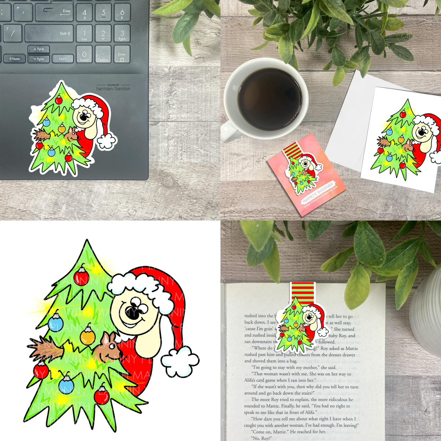 Griswalds Squirrel Christmas Tree... Vinyl Sticker, Magnetic Bookmark, & Notecard MB63