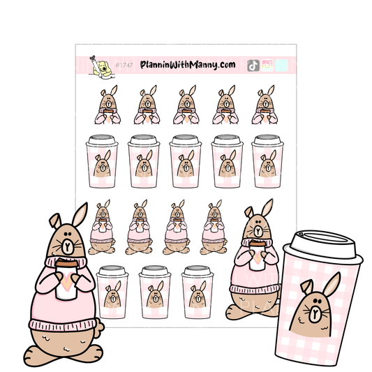 1747 Grumpy Buns Coffee Time Planner Stickers