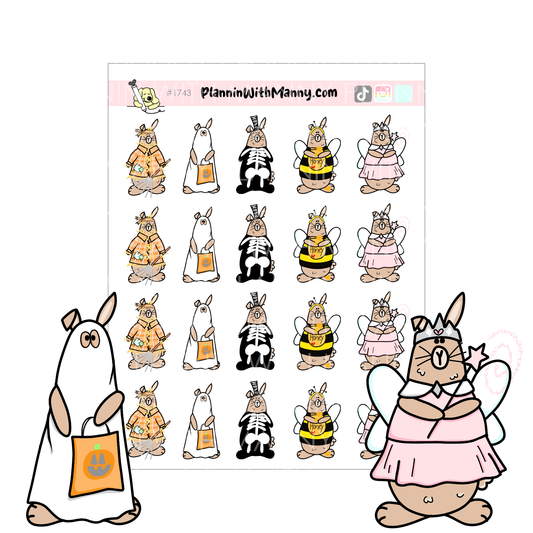 1743 Grumpy Buns Costume Party Planner Stickers