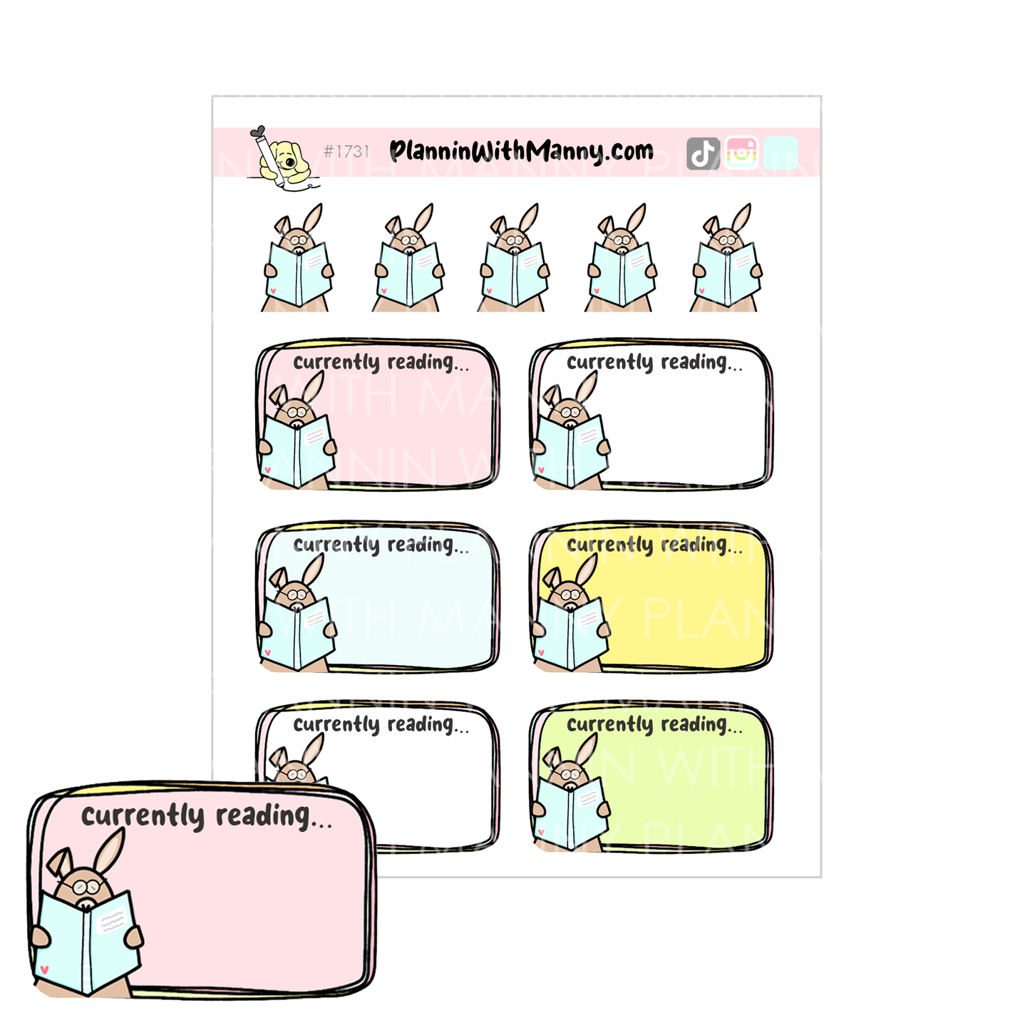 1731 Currently Reading Planner Stickers