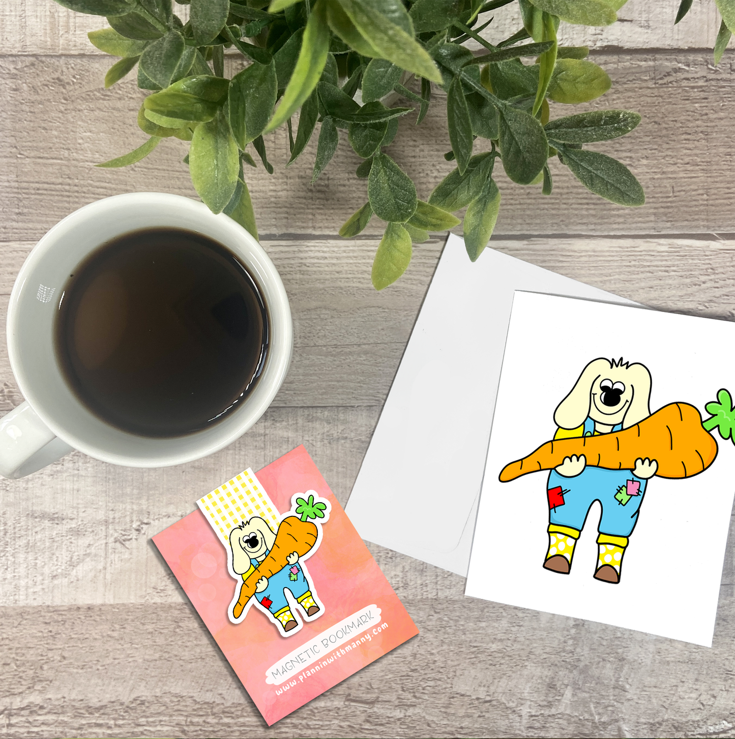 Gardening Manny... Vinyl Sticker, Magnetic Bookmark, & Notecard MB68