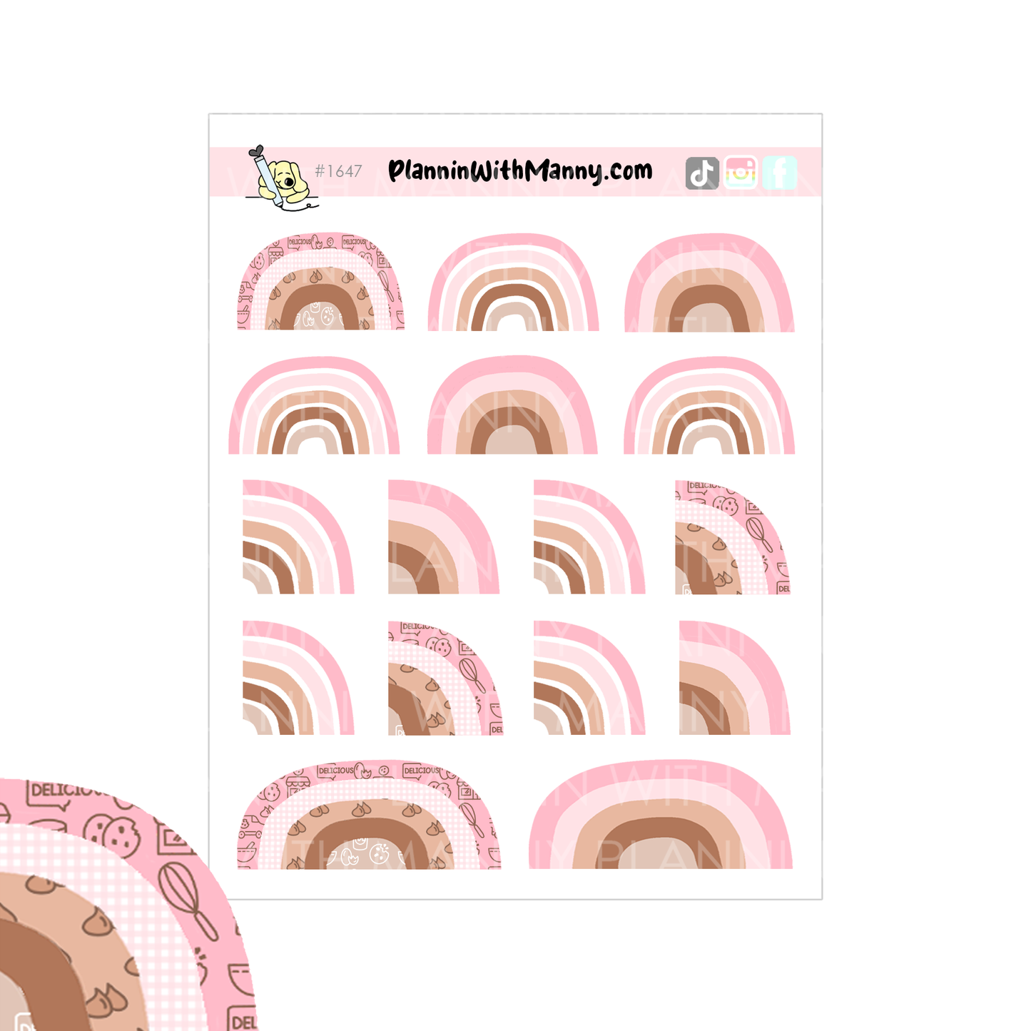 Crumbly Cookie Sticker Set in Pink Crumbly Cookie Pocket!