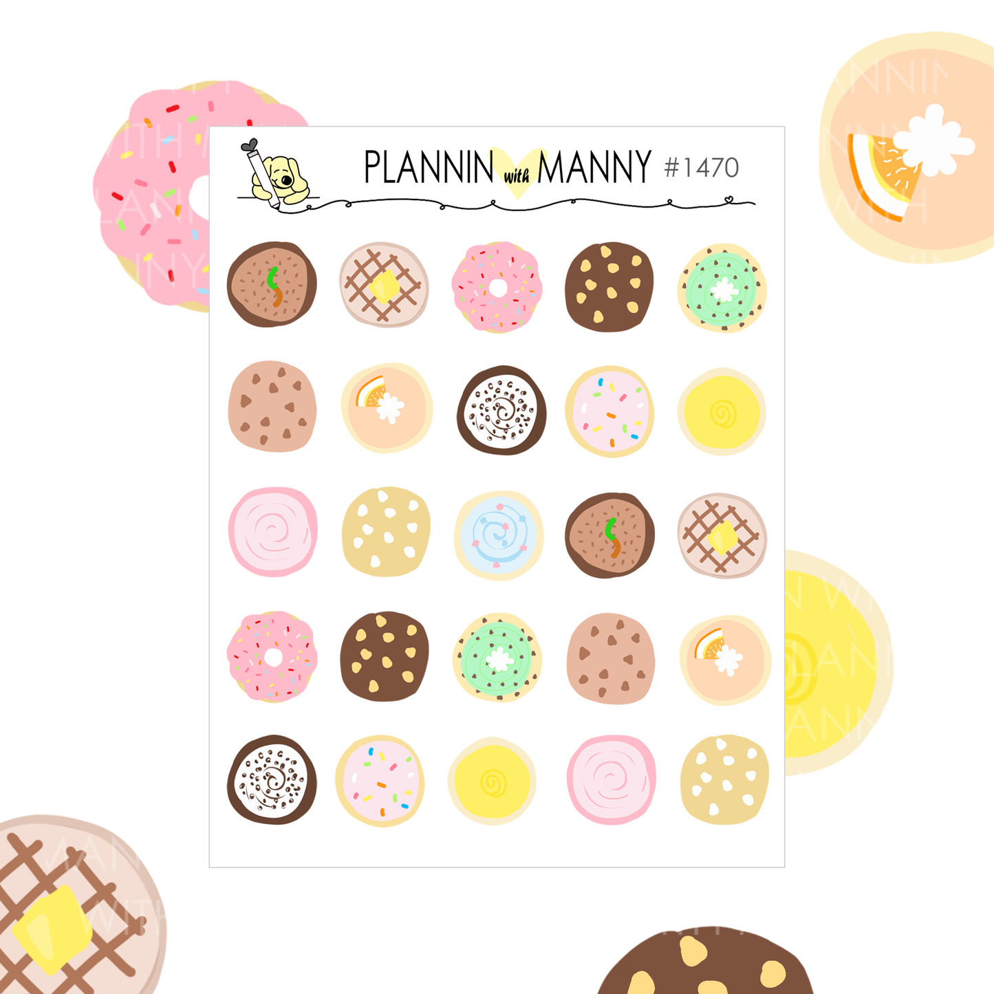 Crumbly Cookie Sticker Set in Pink Crumbly Cookie Pocket!