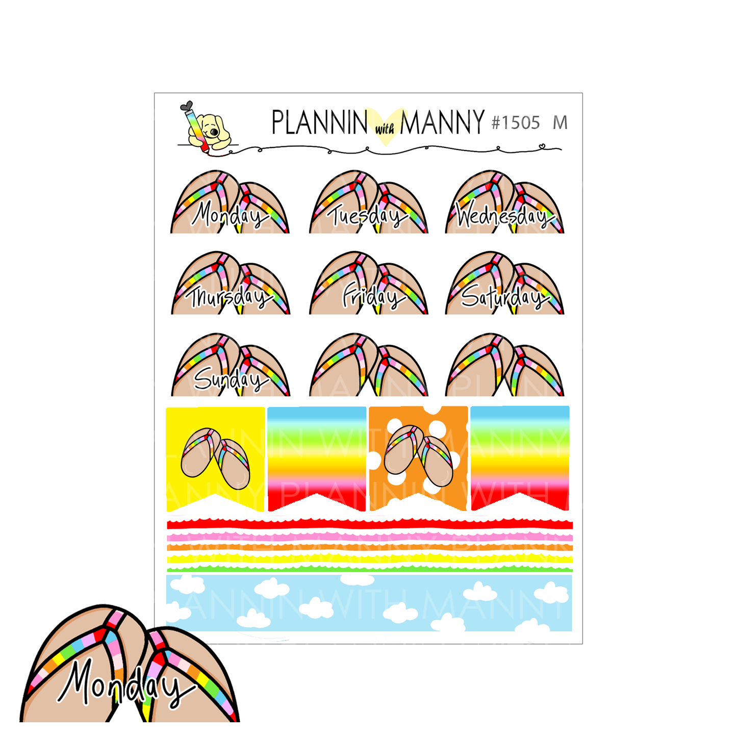 1505 Flip Flop Date Cover Planner Stickers