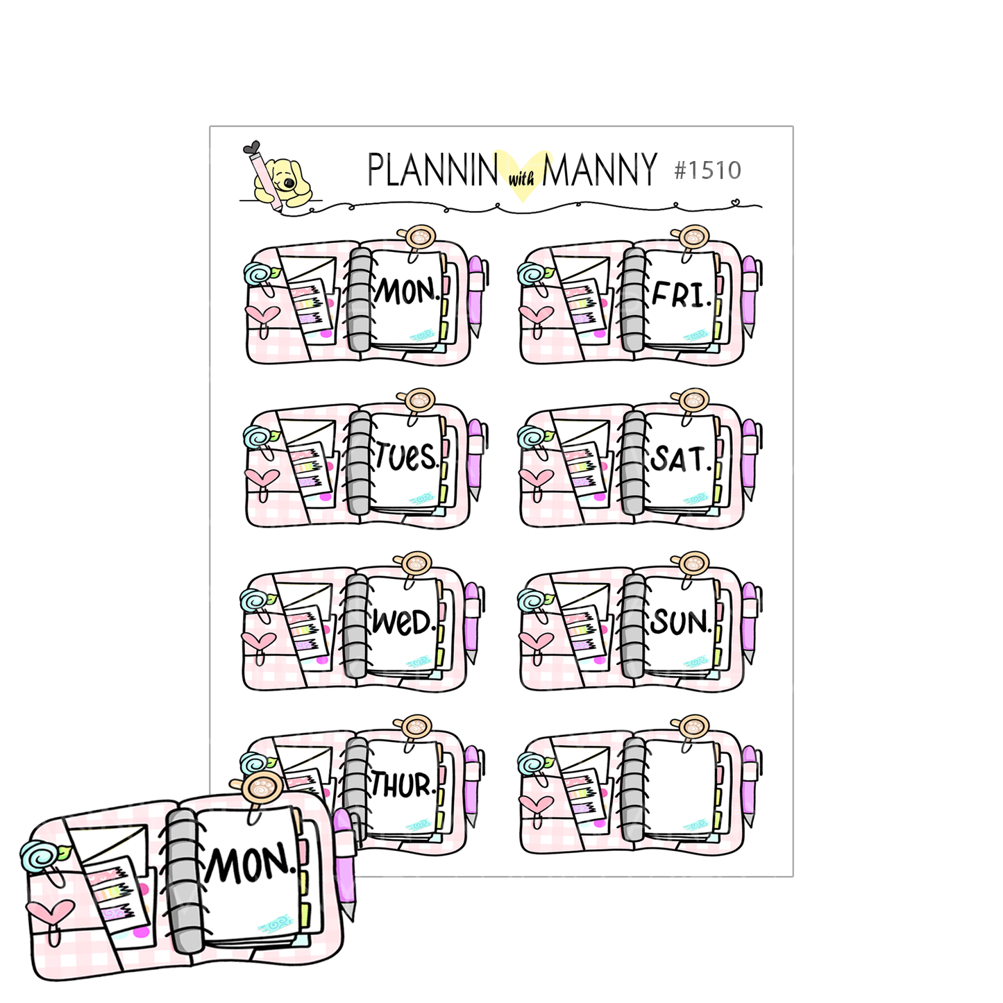 1510 Planner Date Cover Planner Stickers