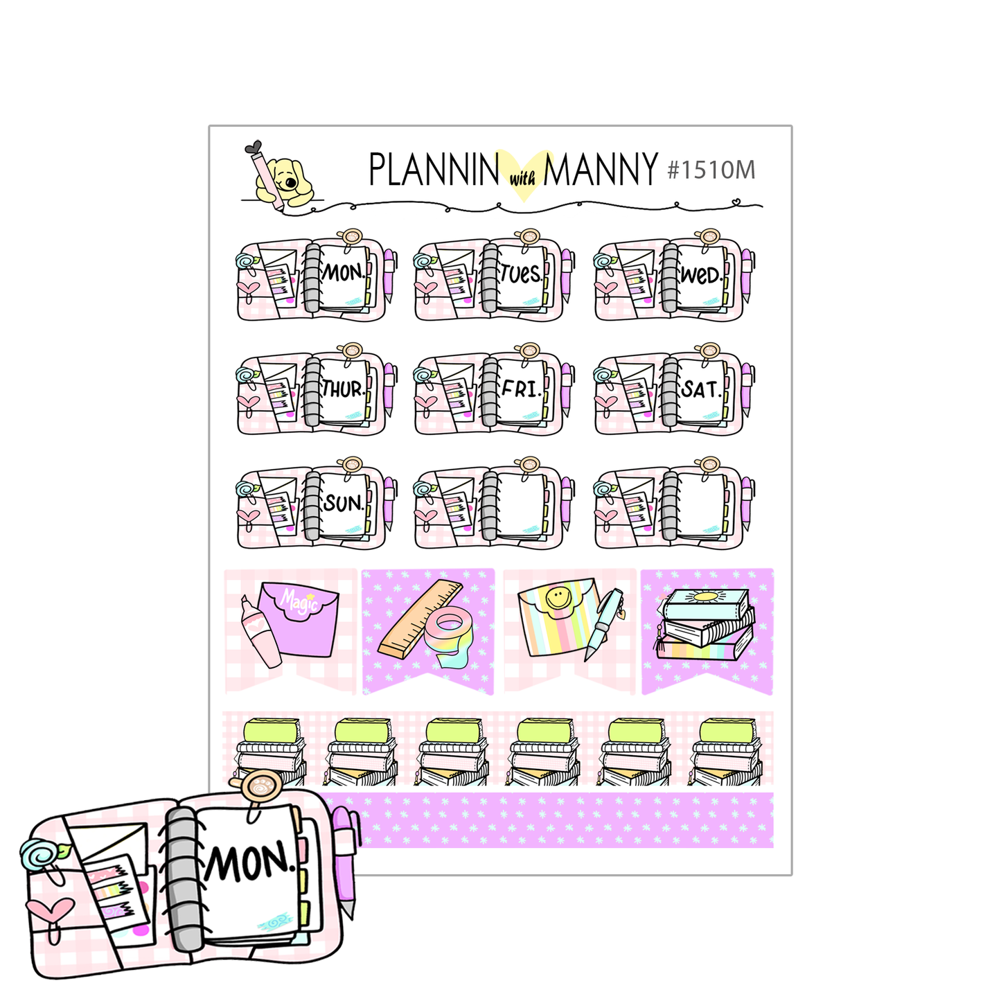 1510 Planner Date Cover Planner Stickers