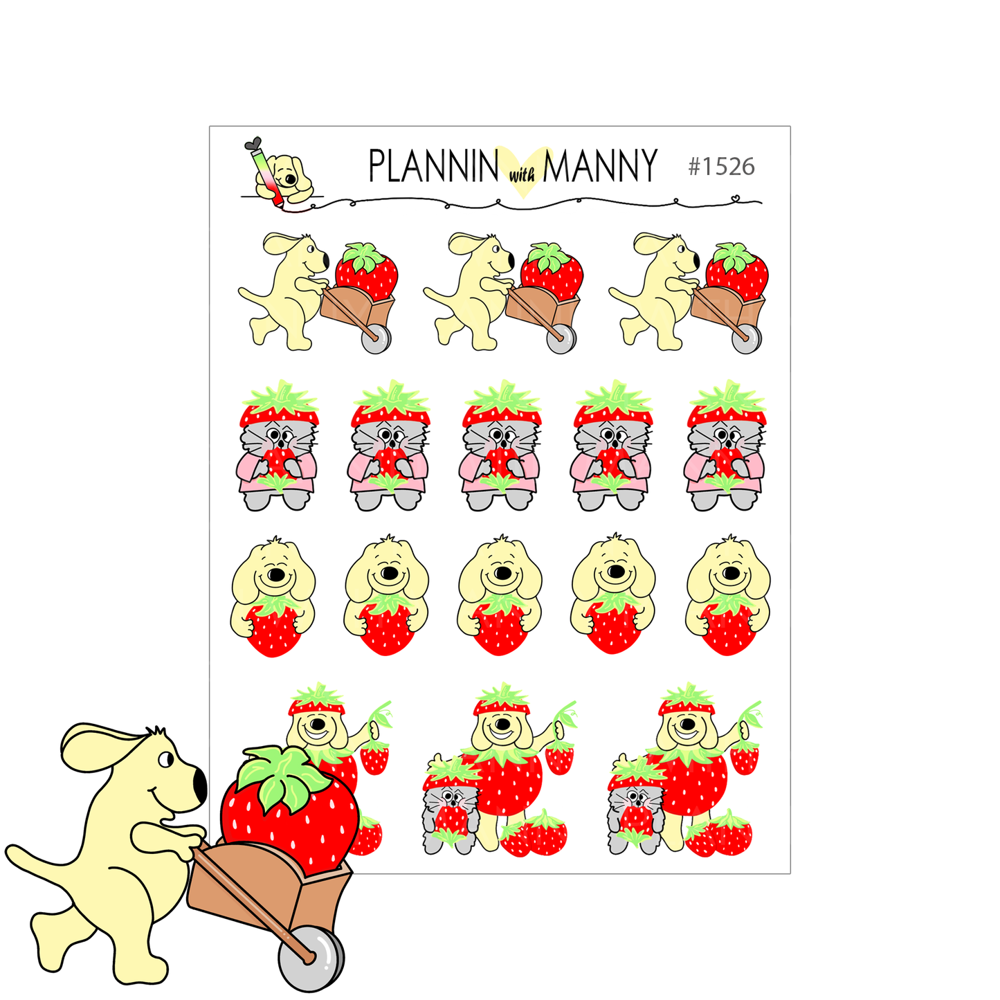 1526 Berry Time Character Planner Stickers