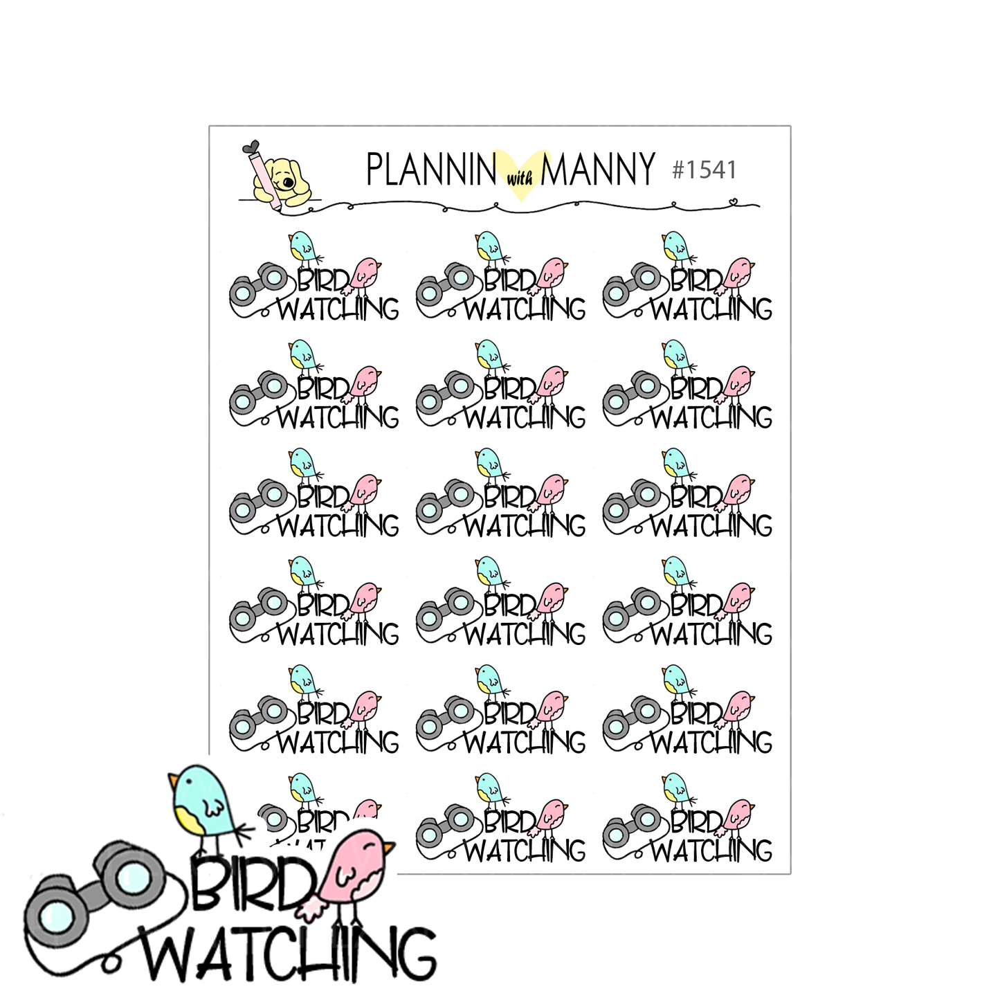 1541 Bird Watching Planner Stickers