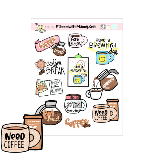 1579C Coffee Lover Assortment Planner Stickers