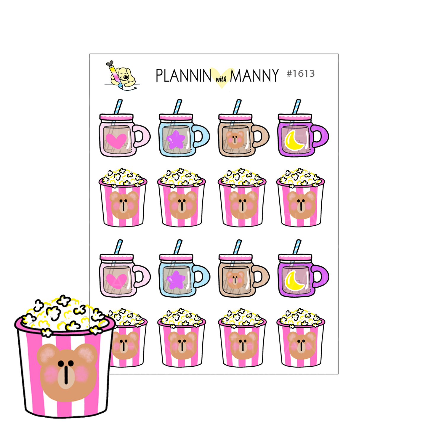 1613 Slumbear Party Treat Planner Stickers