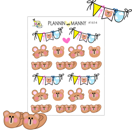 1614 Slumbear Party Accessorie Planner Stickers