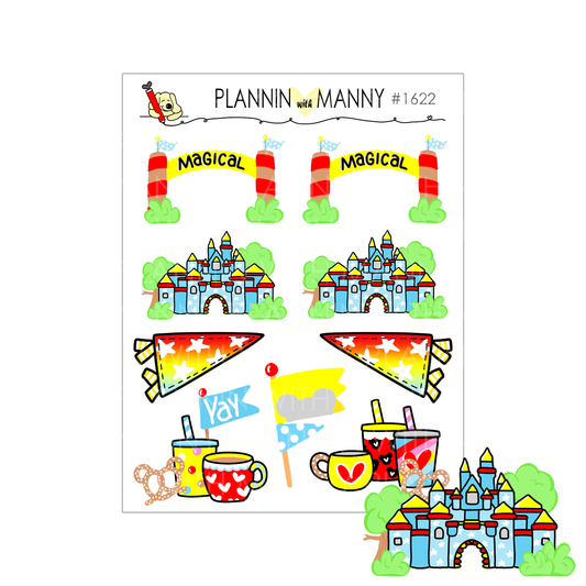 1622 Happy Place Mini Banner Planner Stickers-Happy Place Collection