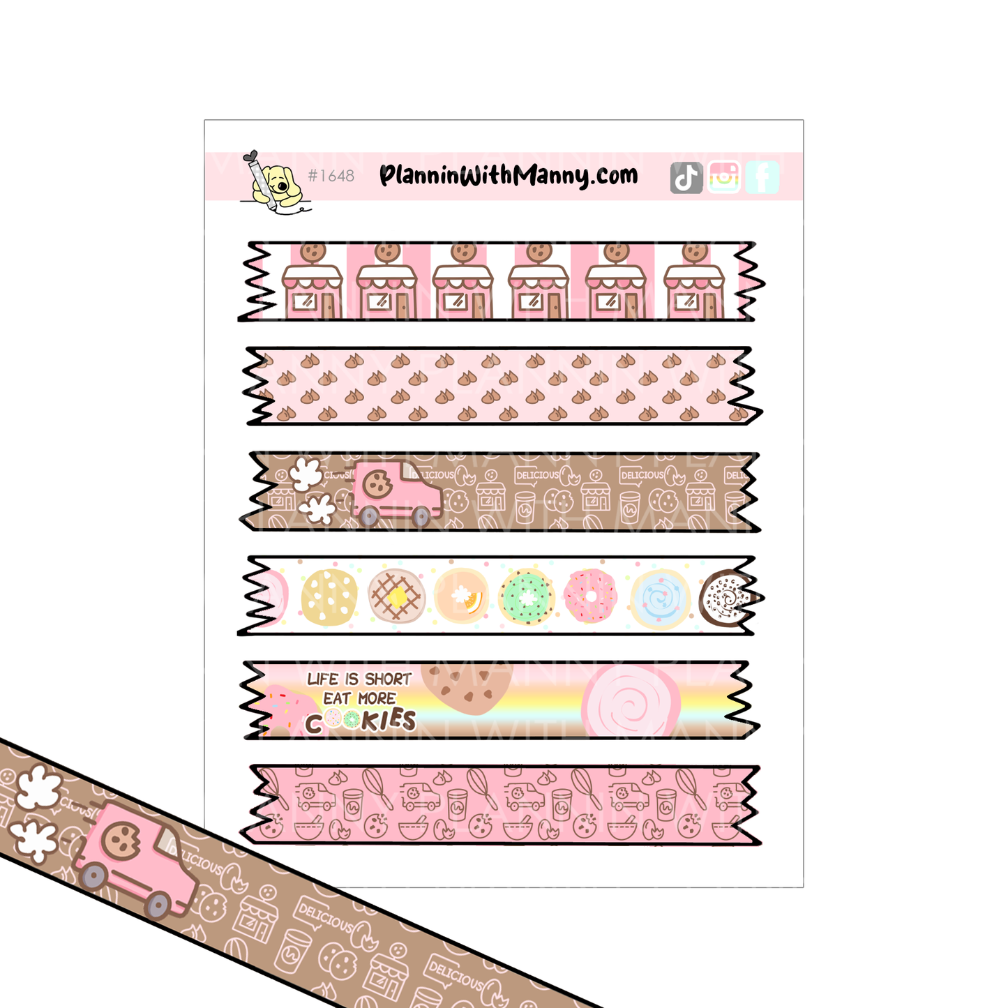 Crumbly Cookie Sticker Set in Pink Crumbly Cookie Pocket!