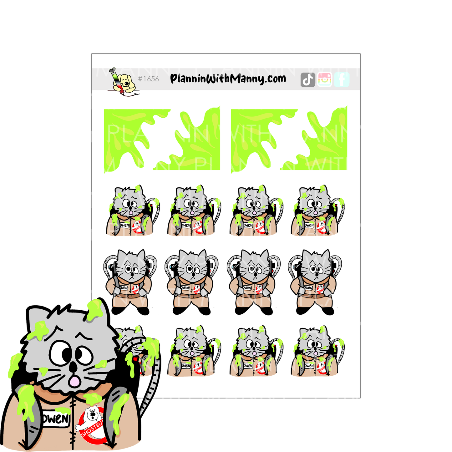 1656 Ghostbustin Owen Planner Stickers