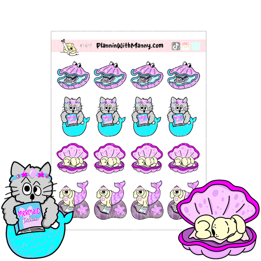 1677 Mermaid Tales Character Planner Stickers