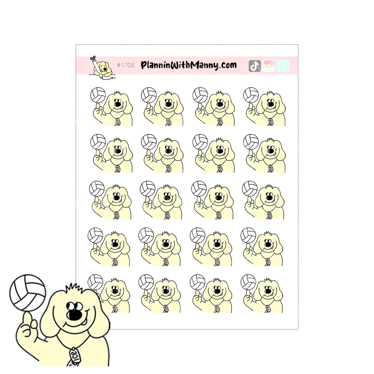 1705 Vollyball Iceman Planner Stickers