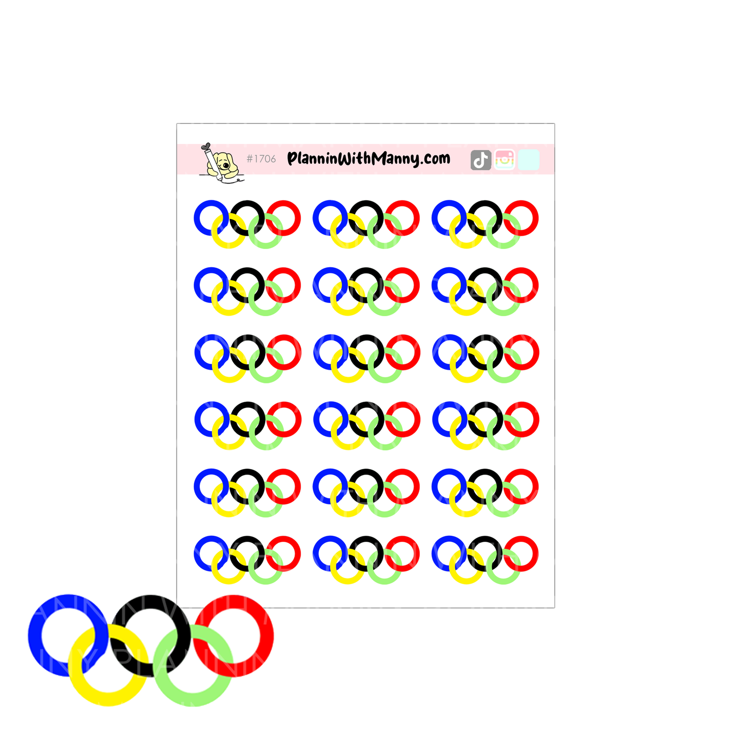 1706 Olympic Rings Planner Stickers