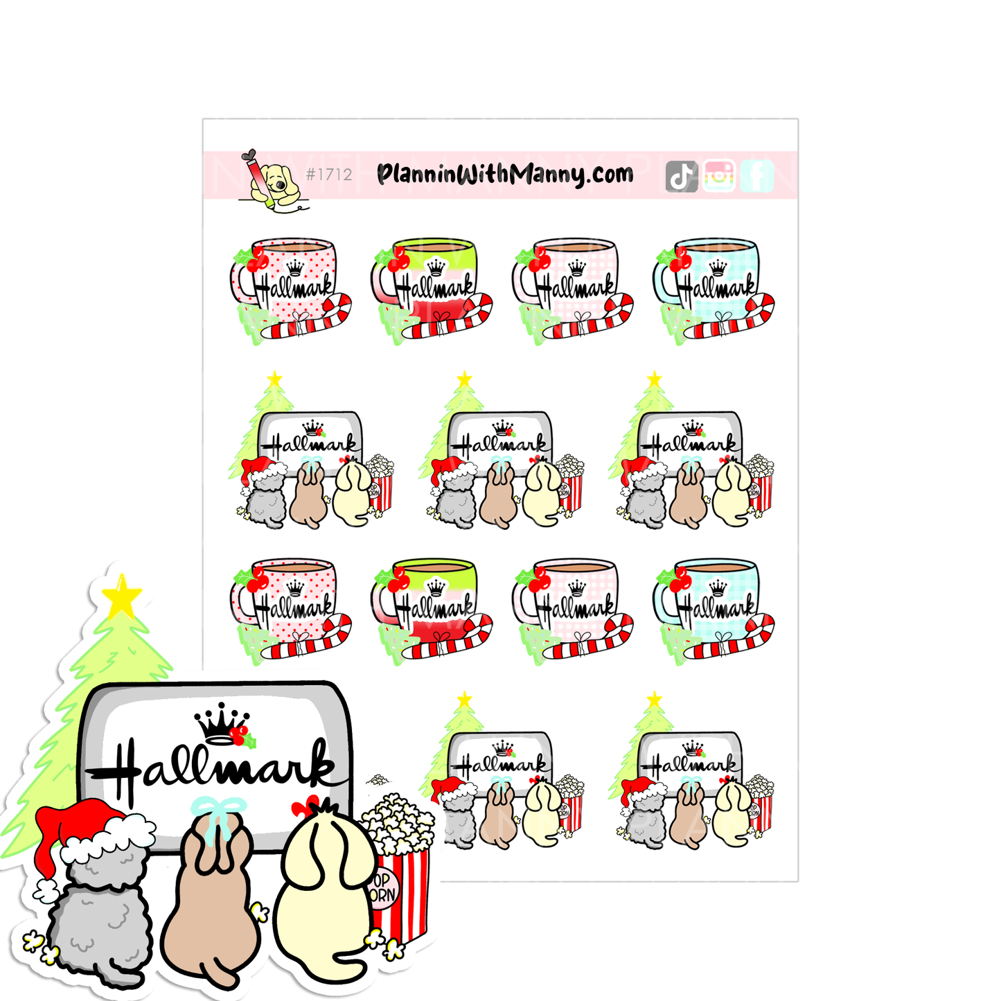 1712 Hallmark Holiday Planner Stickers